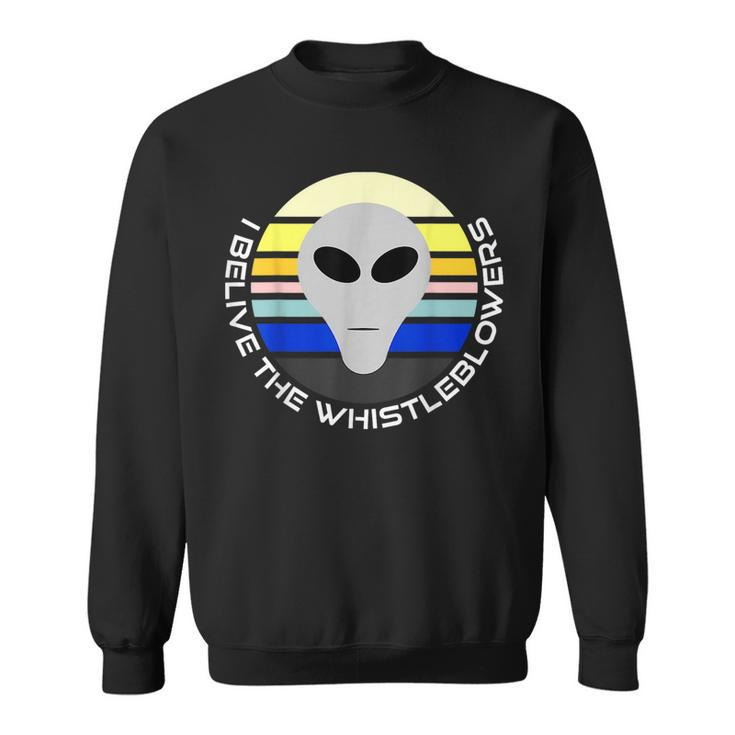 Believe The Whistleblowers Retro Vintage Style Alien Design Believe Funny Gifts Sweatshirt