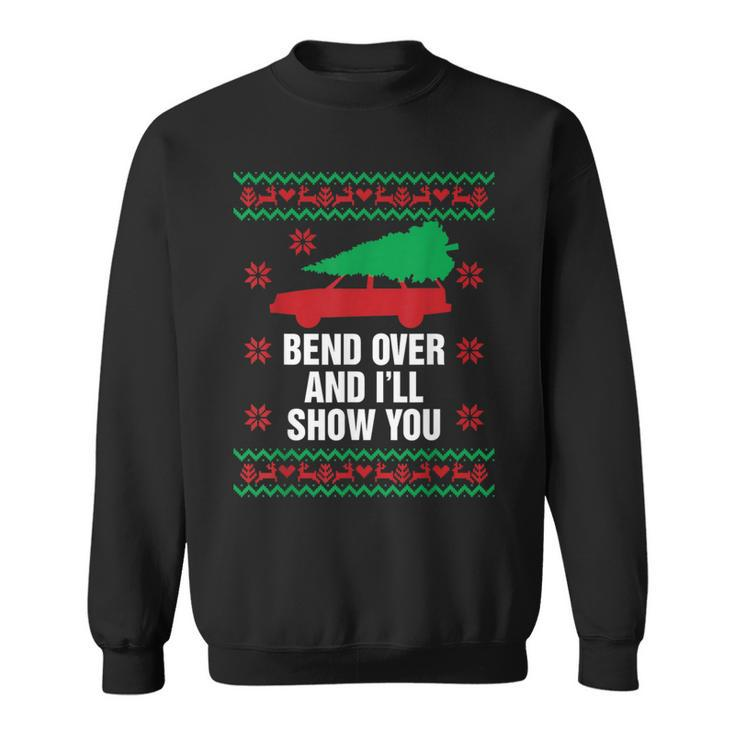 Bend Over And I'll Show You Christmas Couple Matching Family Sweatshirt