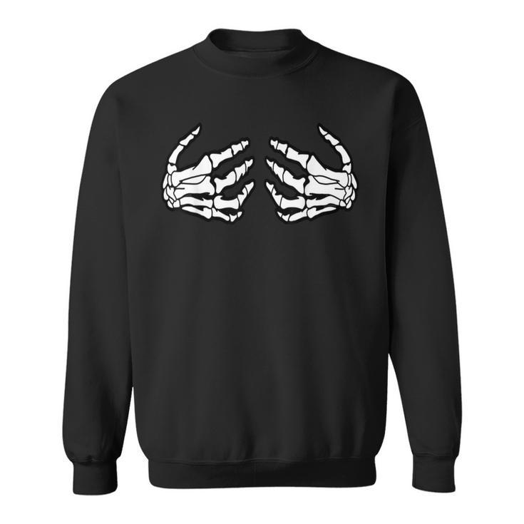 Best Adult Halloween Creepy Skeleton Hands - Funny Skeleton  Sweatshirt