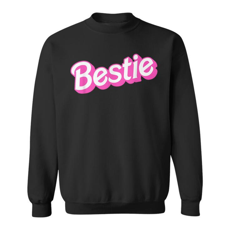 Bestie Pink & White Overlapping Font Halloween Costume Sweatshirt