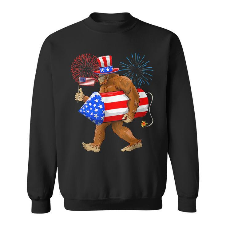 Bigfoot American Flag Funny 4Th Of July Sasquatch Believe  Sweatshirt