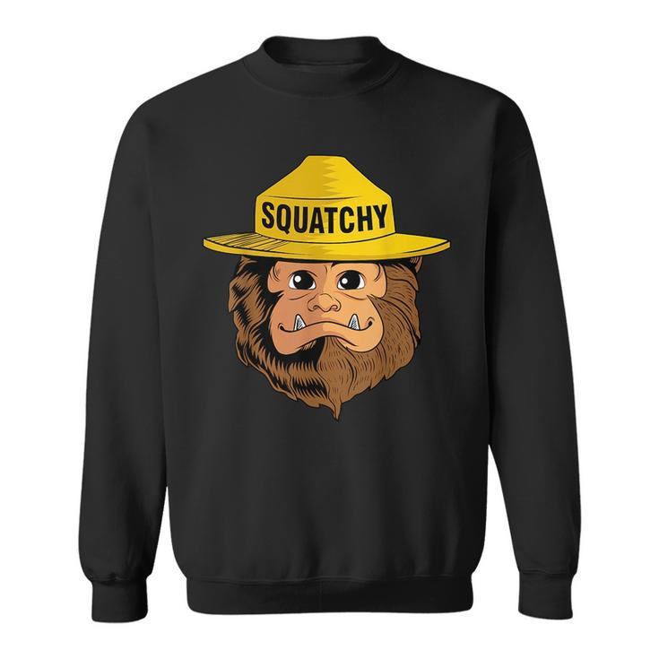 Bigfoot Squatchy Sasquatch Camping Hiking Retro Vintage  Sweatshirt