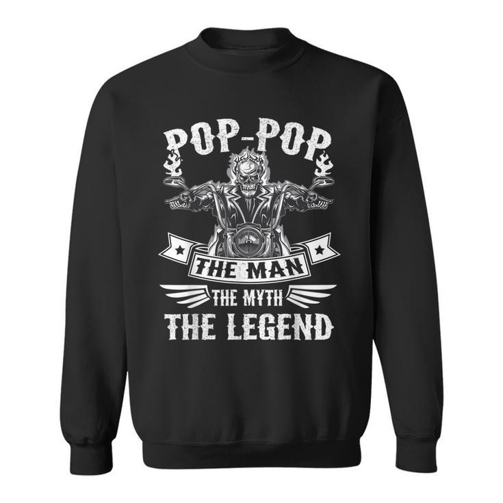 Biker Grandpa Poppop The Man Myth The Legend Motorcycle Sweatshirt