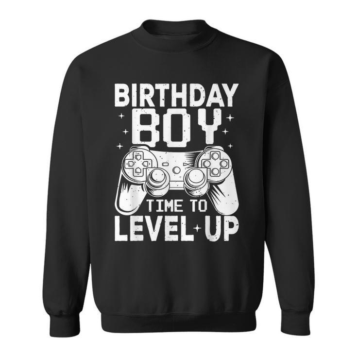 Birthday Boy Time To Level Up Kids Party Gift Video Gaming Sweatshirt