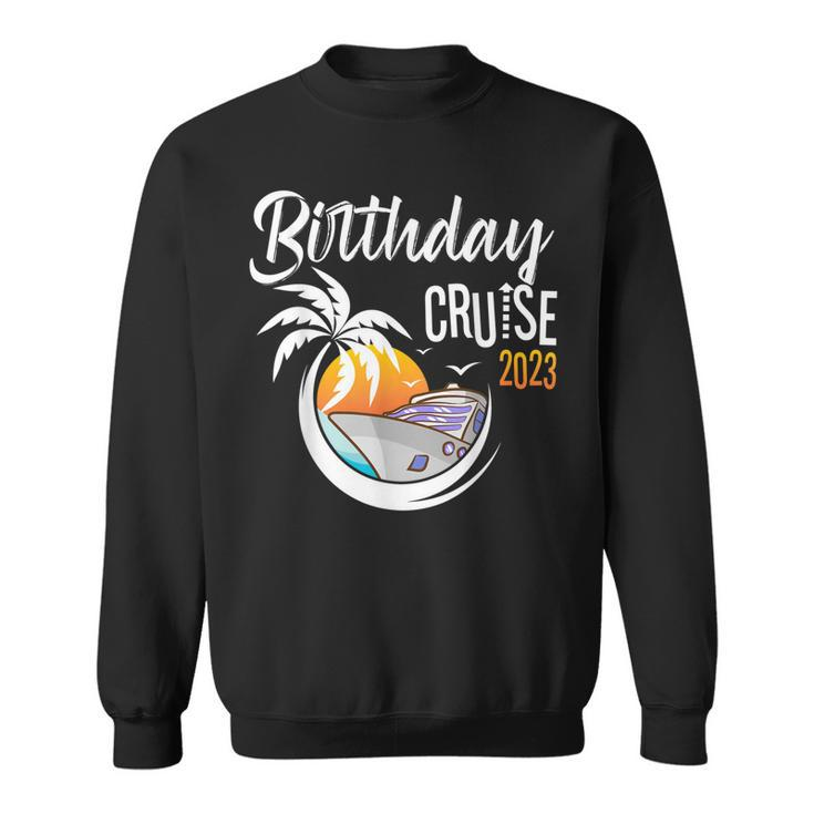 Birthday Cruise 2023 Sunset Retro Cousin Crew Matching Sweatshirt