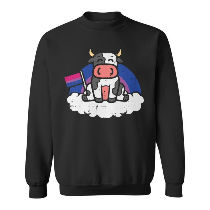 Bisexual Flag Cow Lgbt Bi Pride Stuff Farmer Animal   Sweatshirt