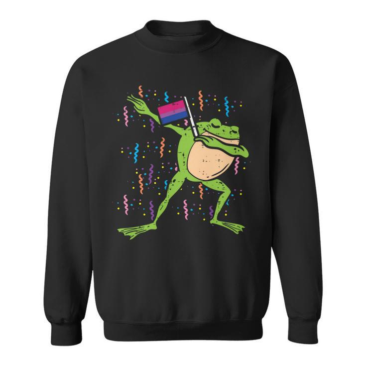 Bisexual Flag Frog Dab Lgbt Bi Pride Stuff Animal   Sweatshirt
