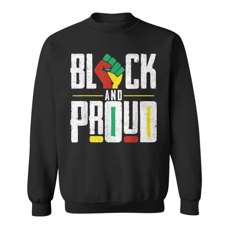 Black And Proud Raised Fist Junenth Afro American Freedom  Sweatshirt