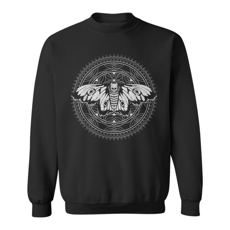 Blackcraft Wiccan Mysticism Pagan Scary Insect Occult Moth  Sweatshirt