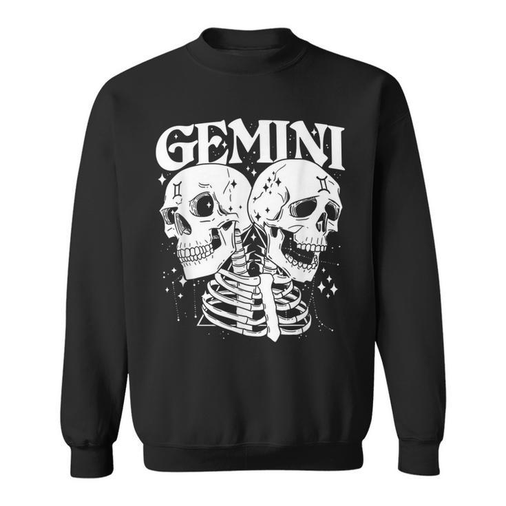 Blackcraft Zodiac Signs Gemini Skull Magical Witch Earth  Sweatshirt