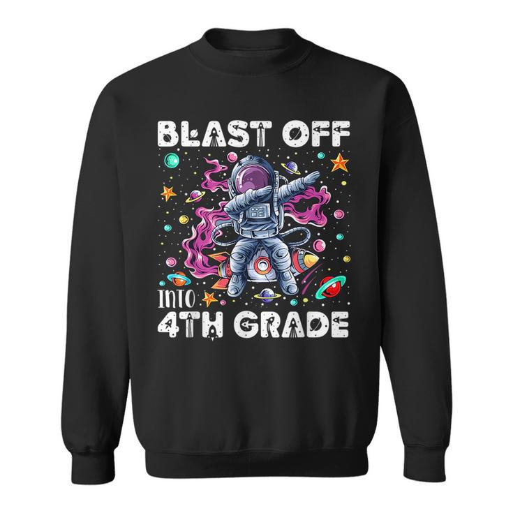 Blast Off Into 4Th Grade First Day Of School Space Rocket  Sweatshirt