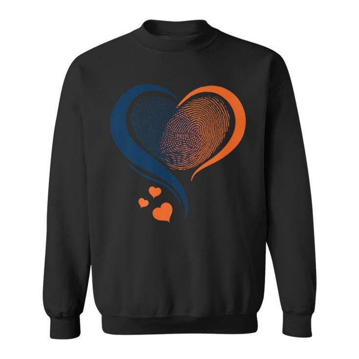 Blue And Orange Hearts   Sweatshirt
