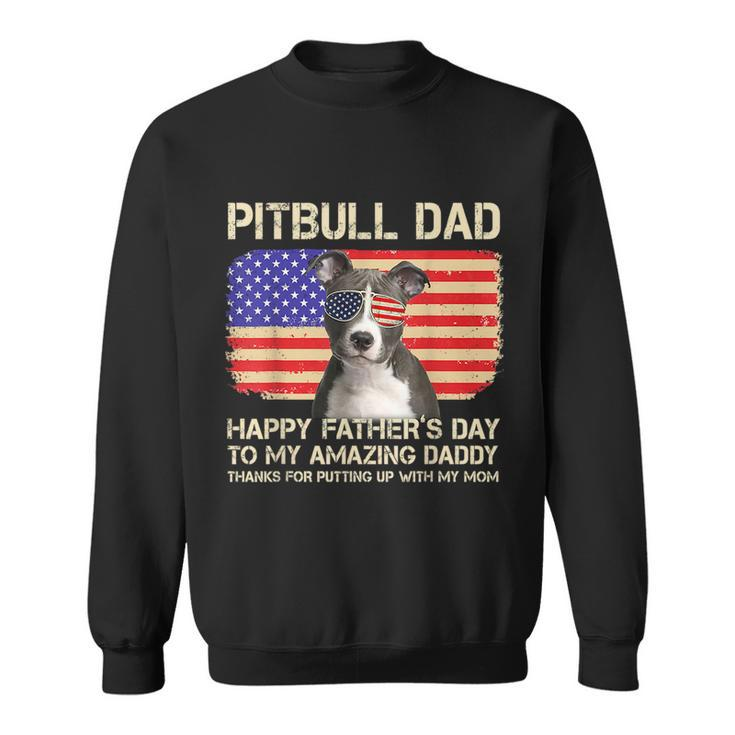 Blue Nose Pitbull Dad Happy Fathers Day To My Amazing Daddy  Sweatshirt