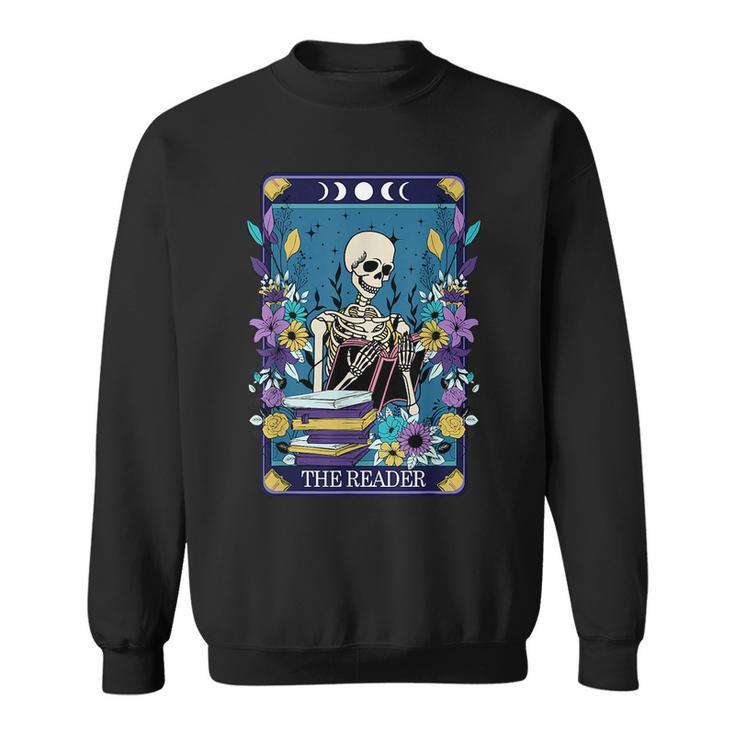 Book Lover Tarot Card The Reader Mystic Funny Skeleton Tarot Funny Gifts Sweatshirt