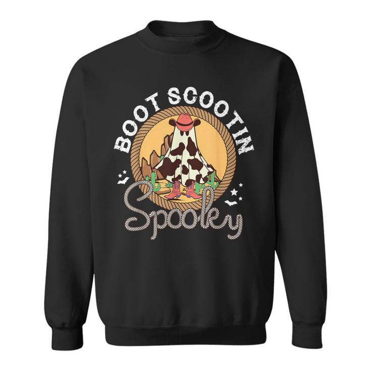 Boot Scootin Spooky Western Halloween Ghost Spooky Season Sweatshirt