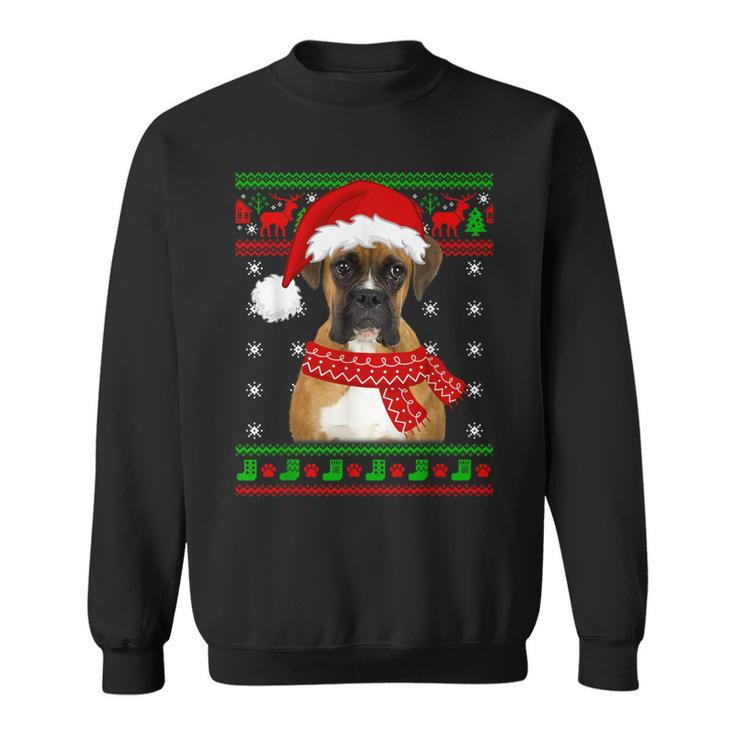 Boxer Dog Ugly Sweater Christmas Puppy Dog Lover Sweatshirt