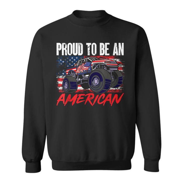 Boys Kids Proud To Be An American 4Th Of July  Sweatshirt