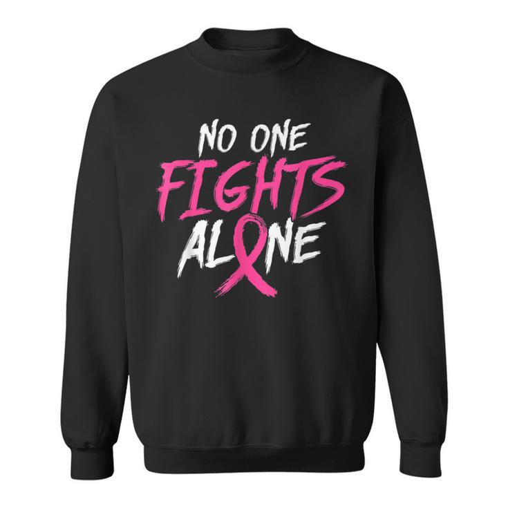 Breast Cancer Awareness No One Fight Alone Month Pink Ribbon Sweatshirt