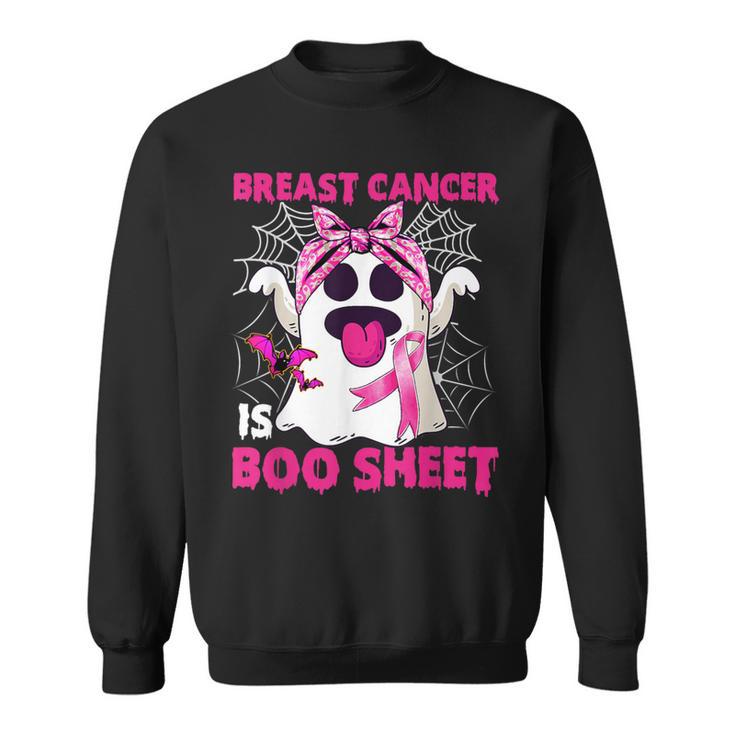 Breast Cancer Is Boo Sheet Halloween Ghost Pink Ribbon Sweatshirt