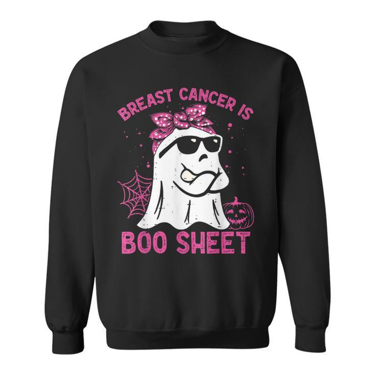Breast Cancer Is Boo Sheet Breast Cancer Warrior Halloween Sweatshirt