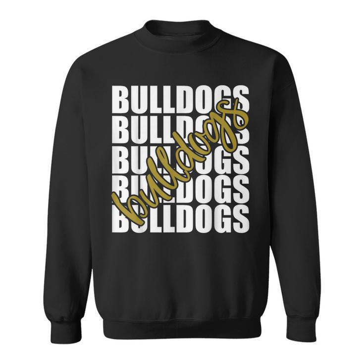Bulldogs Gold School Sports Fan Team Spirit Sweatshirt