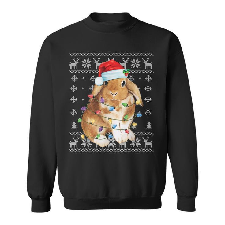 Bunny Rabbit Christmas Ugly Sweater Xmas Tree Decor Sweatshirt