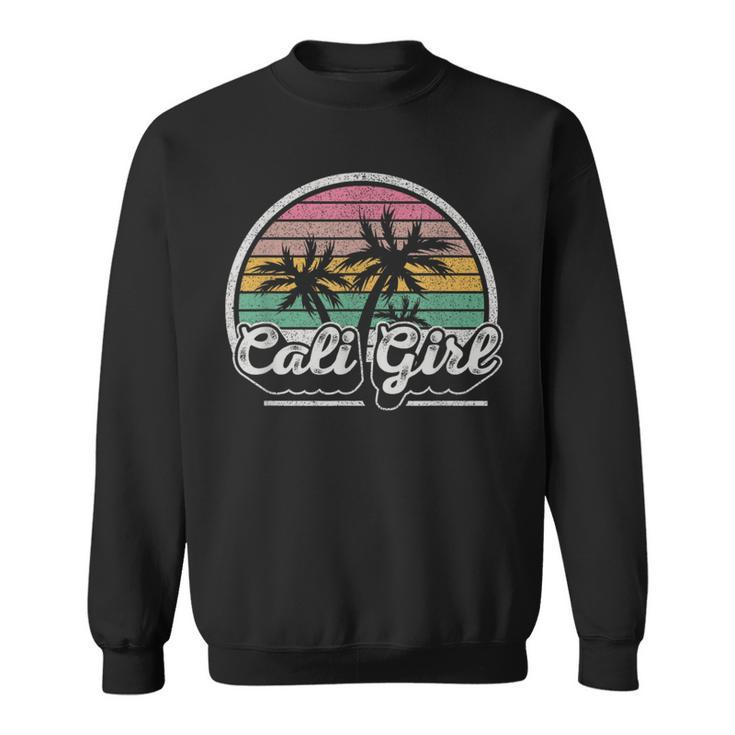 Cali Girl California Retro California Palm Trees Summer  Sweatshirt