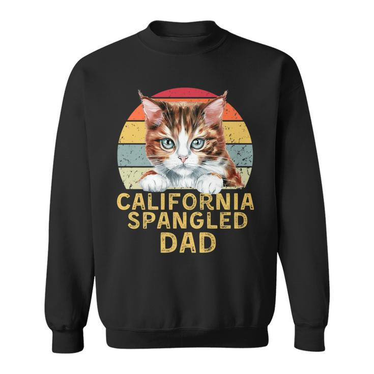 California Spangled Cat Dad Retro Cats Heartbeat Sweatshirt