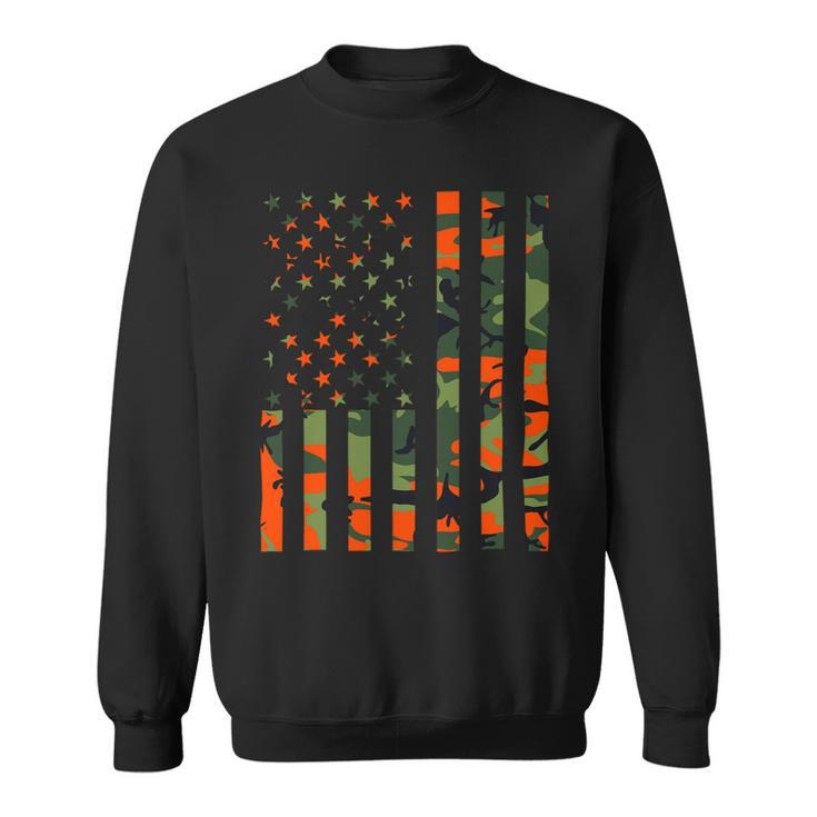 Camouflage American Flag For Hunters And Men Women Patriots Sweatshirt