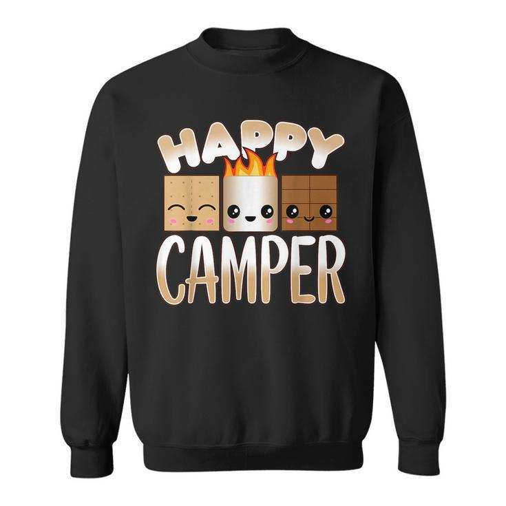 Campfire Camping Outdoor Friends Smores Happy Camper  Sweatshirt