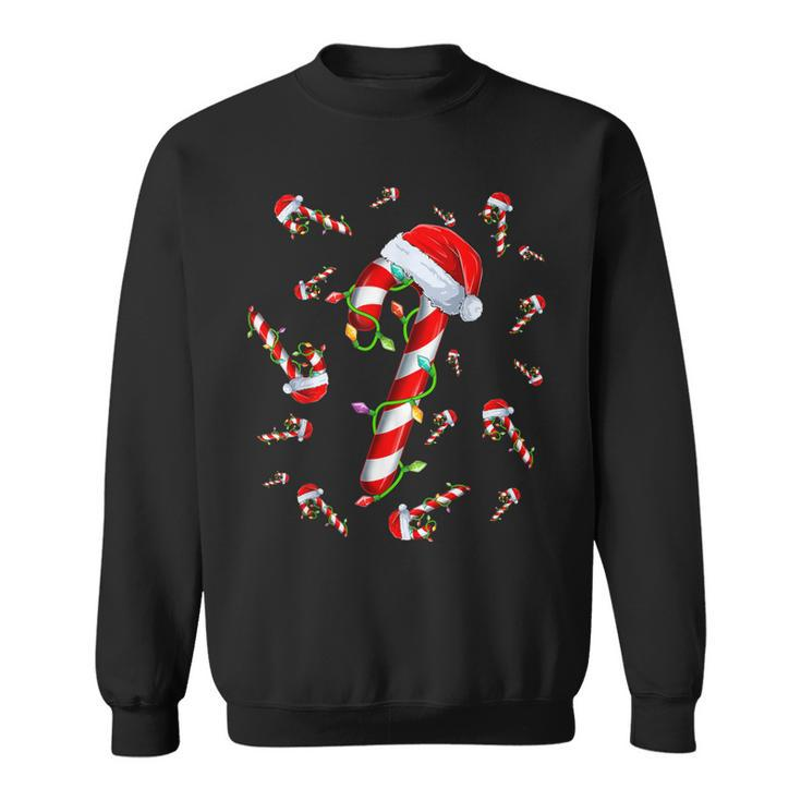 Candy Cane Merry And Bright Red And White Candy Christmas Sweatshirt