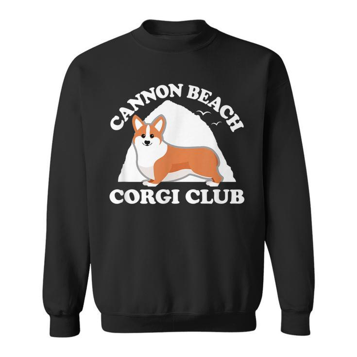 Cannon Beach Oregon Haystack Rock Corgi Club  Sweatshirt