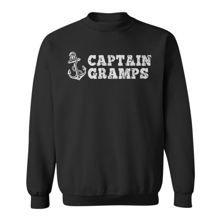 Captain Gramps Sailing Boating Vintage Boat Anchor Funny Sweatshirt