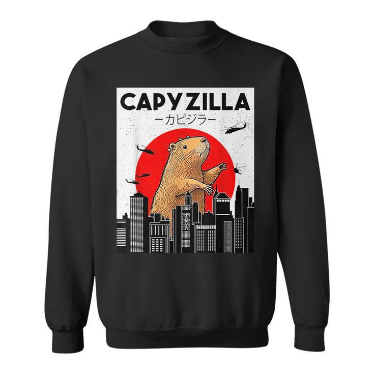 Capyzilla Funny Capybara Japanese Sunset Rodent Animal Lover Gifts For Capybara Lovers Funny Gifts Sweatshirt