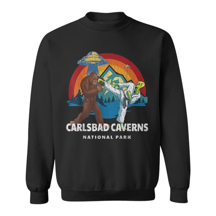Carlsbad Caverns National Park Bigfoot Alien Vintage Ufo Sweatshirt