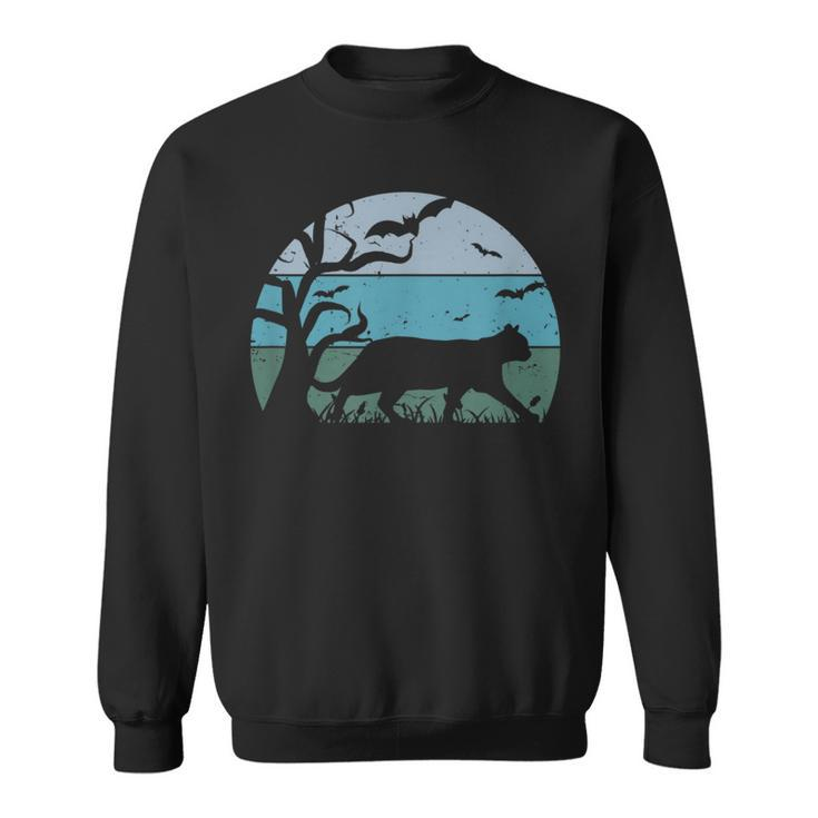 Cat And Bats For Cat Lovers And Vintage Retro Style Sweatshirt