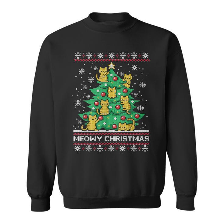 Cat Lover Tree Ugly Christmas Sweater Pun Sweatshirt