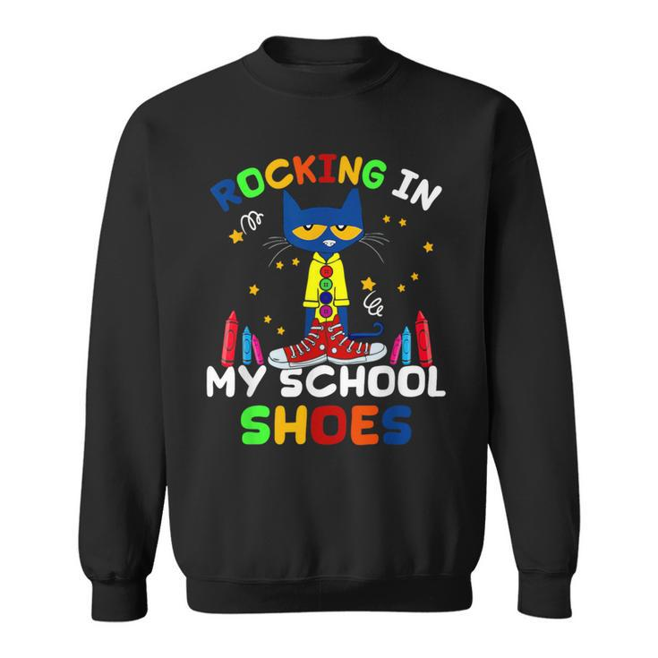Cat Rocking I N My School Shoes Back To School Cat Lover Sweatshirt