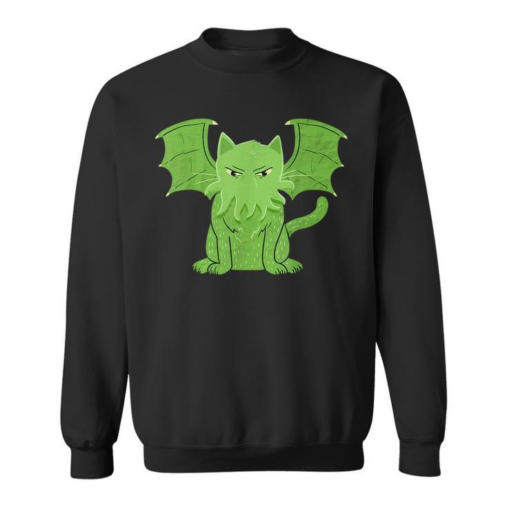 Cathulhu Cute & Scary Monster Cat Graphic  Sweatshirt