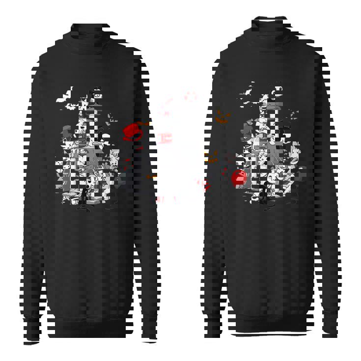 Cats In Horror Movie Costumes On Cat Condo Halloween Halloween  Sweatshirt