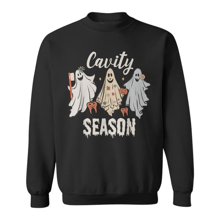 Cavity Season Halloween Dental Ghosts And Toothbrush Sweatshirt