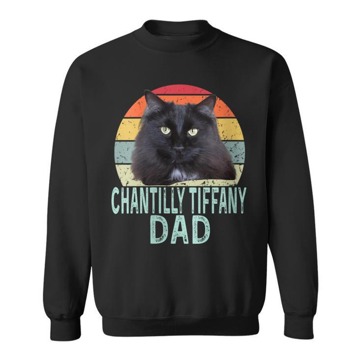 Chantilly-Tiffany Cat Dad Retro Vintage Cats Heartbeat Sweatshirt