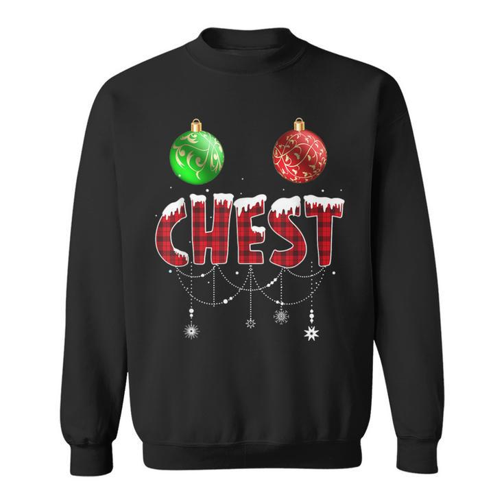 Chest Nuts Christmas Red Plaid Matching Couple Chestnuts Sweatshirt