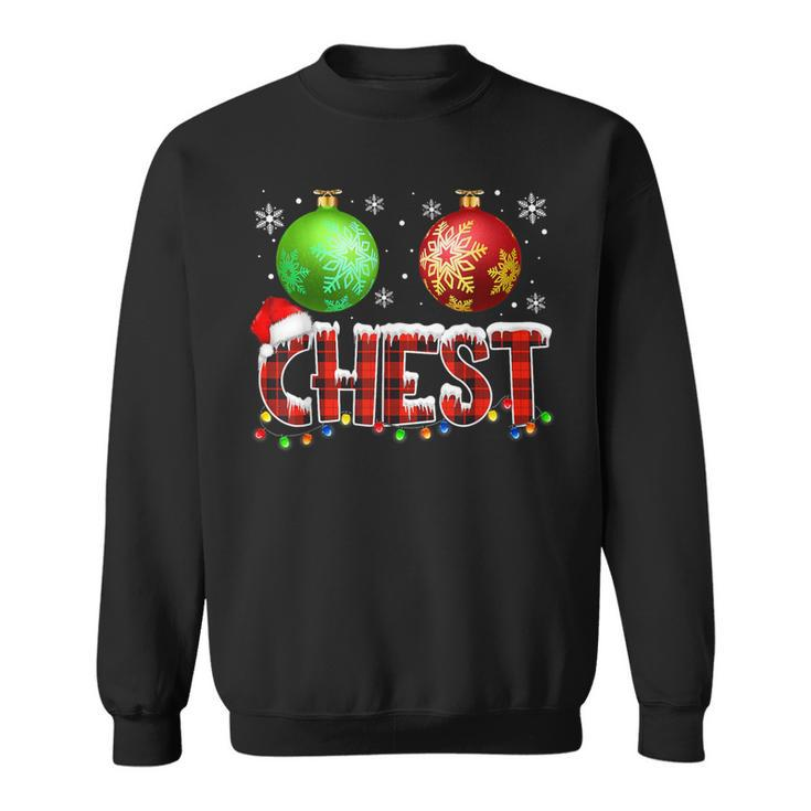 Chestnuts Matching Couples Christmas Lights Nuts Chest Sweatshirt