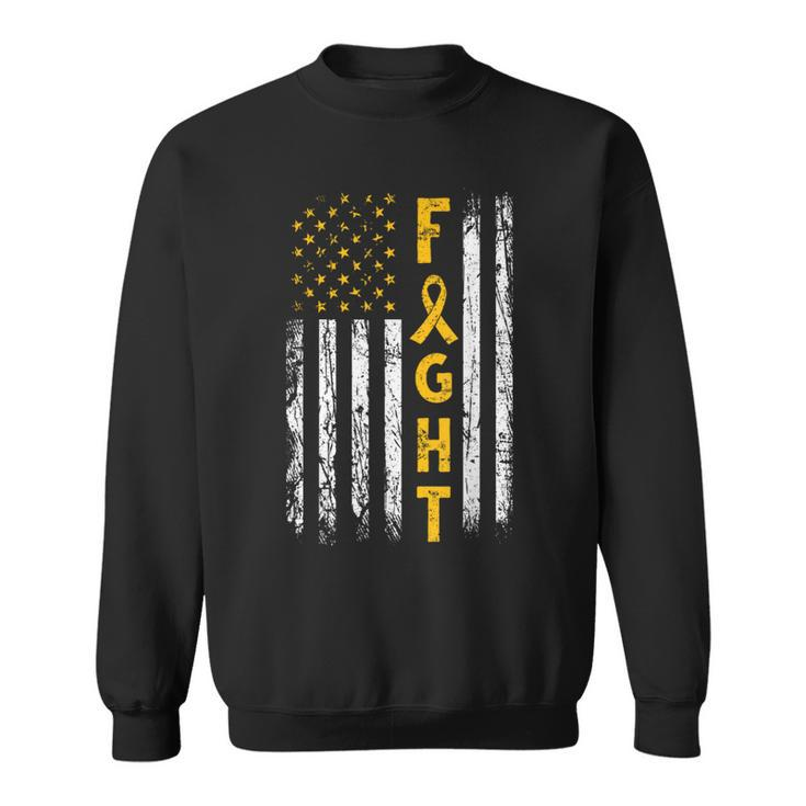 Childhood Cancer Awareness Fight Support American Flag Usa Sweatshirt