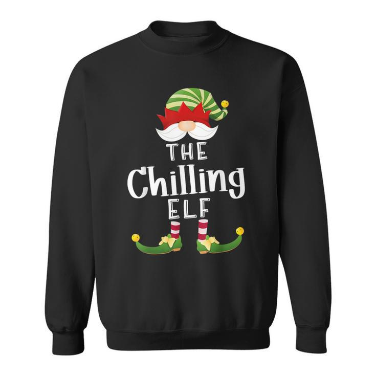 Chilling Elf Group Christmas Pajama Party Sweatshirt