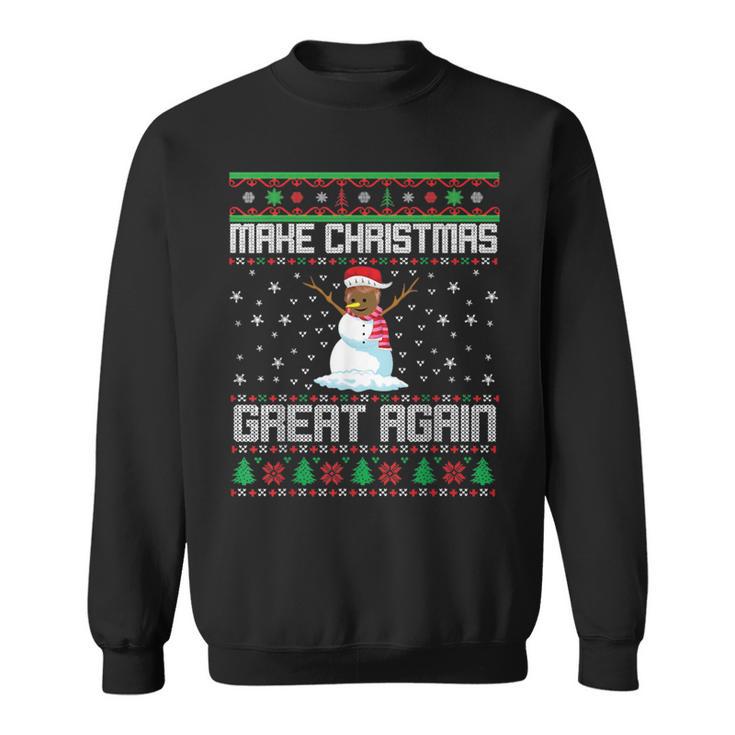 Make Christmas Great Again Ugly Christmas Sweater Snowman Sweatshirt