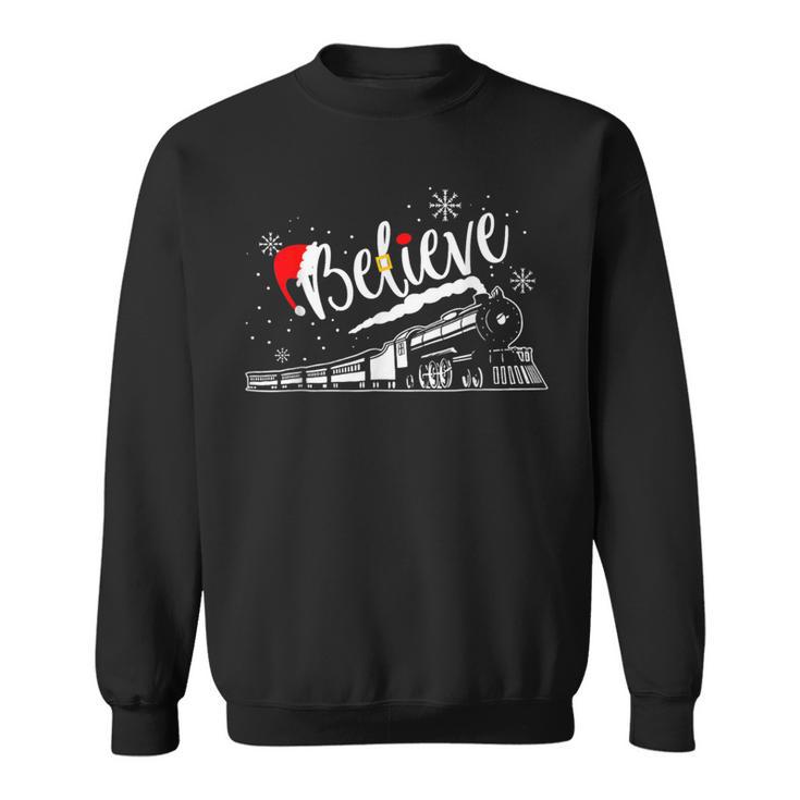 Christmas North Pole Polar Express All Abroad Xmas Santa Sweatshirt