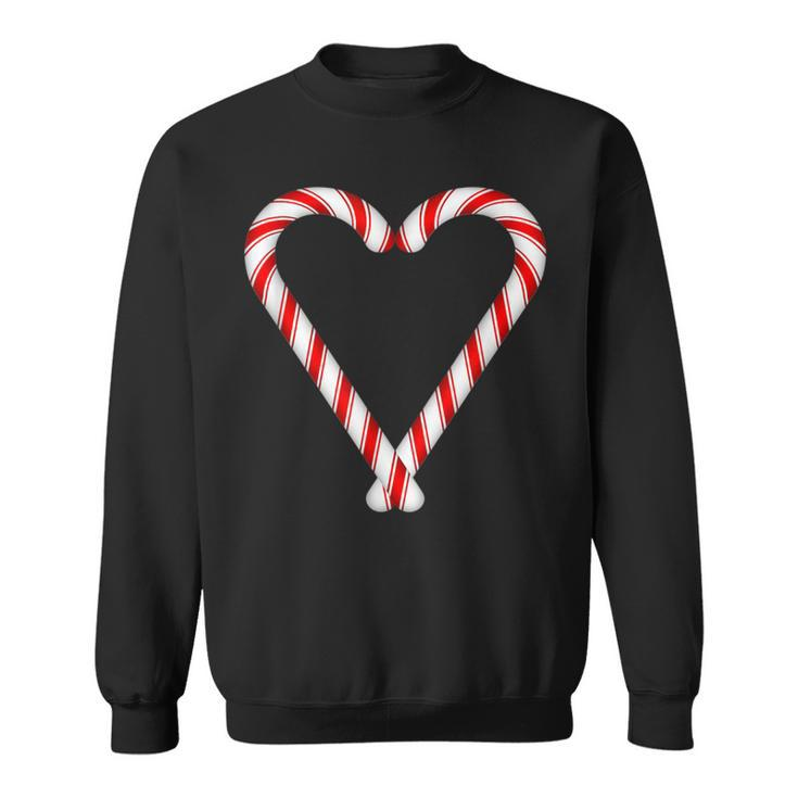 Christmas Sweets Candy Canes Heart Sweatshirt