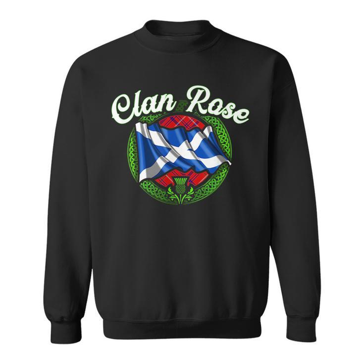 Clan Rose Tartan Scottish Last Name Scotland Flag Funny Last Name Designs Funny Gifts Sweatshirt